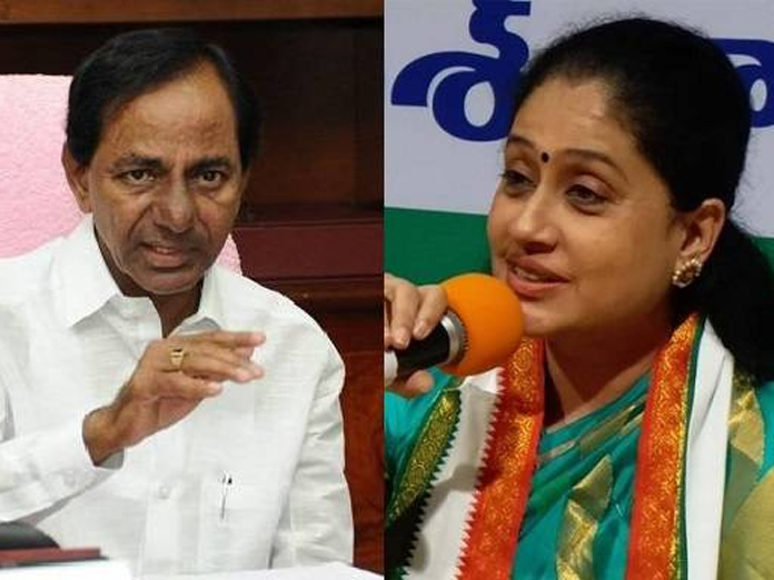 Image result for Congress leader Vijayashanti questions about KCR's silence in Mamata Banerjee's Dharna
